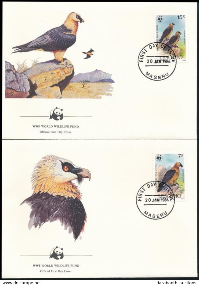 1986 WWF: Szakállas Saskeselyű Sor Mi 556-559 4 Db FDC-n - Autres & Non Classés