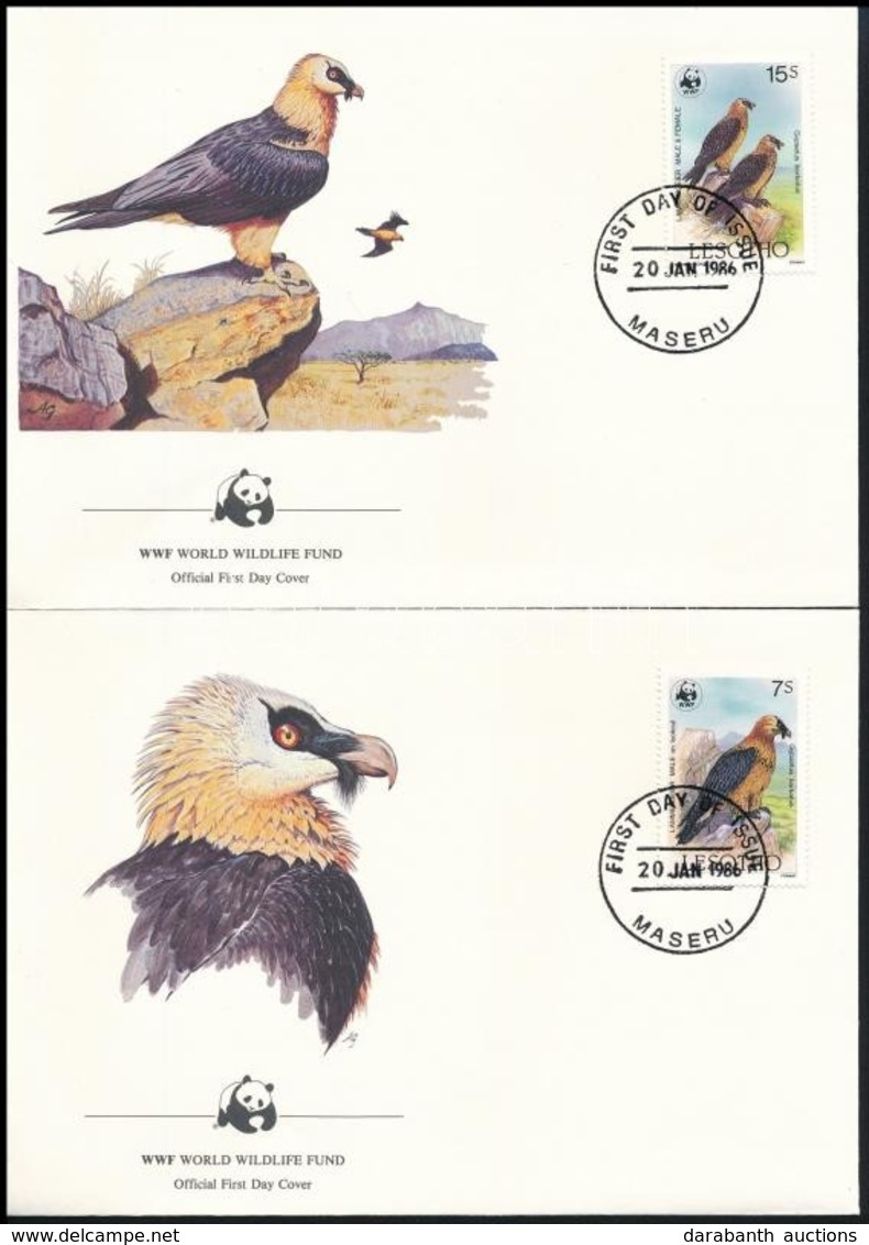 1986 WWF: Szakállas Saskeselyű Sor Mi 556-559 4 Db FDC-n - Other & Unclassified