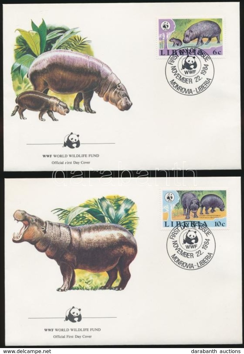 ** 1984 WWF: Törpe Víziló Sor  + 4 Db FDC Mi 1315-1318 - Other & Unclassified