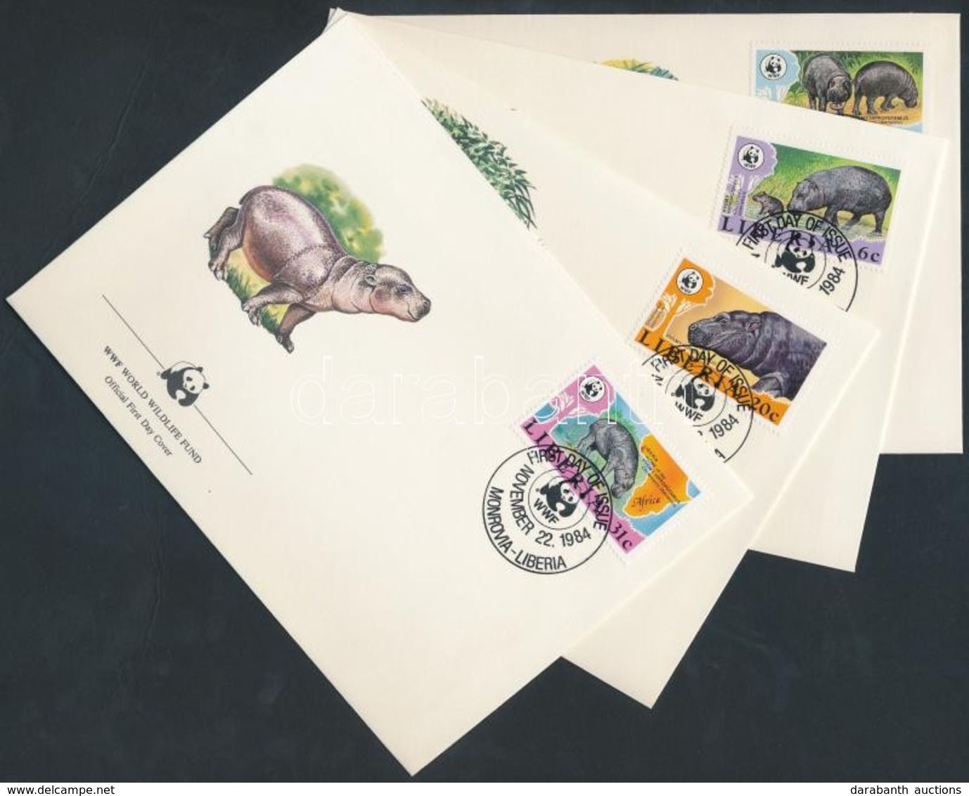 ** 1984 WWF: Törpe Víziló Sor 4 Db FDC-n Mi 1315-1318 - Other & Unclassified