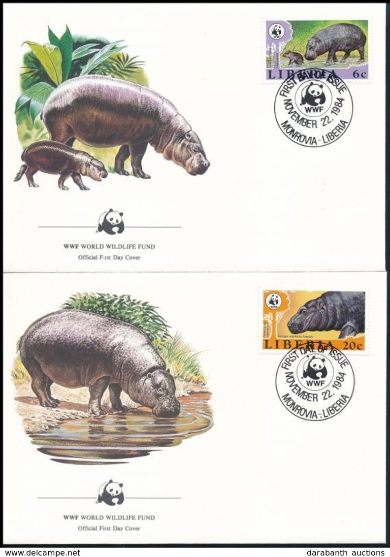 1984 WWF: Törpe Víziló Sor Mi 1315-1318 4 Db FDC-n - Other & Unclassified