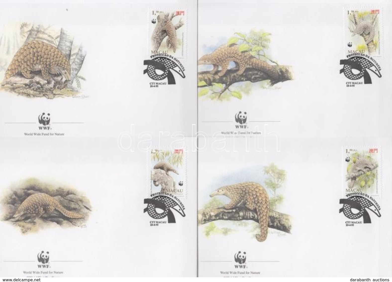 1995 WWF: Tobzoska Sor Mi 795-3798 4 Db FDC-n - Other & Unclassified