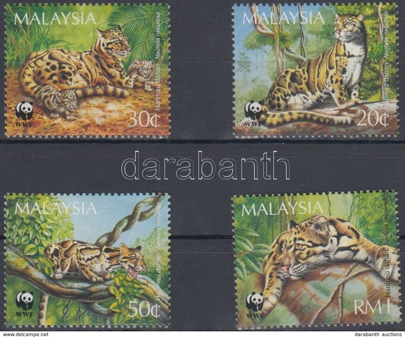 ** 1995 WWF Párducok Sor + Ugyanaz A Sor 4 FDC-n Mi 557-560 - Other & Unclassified