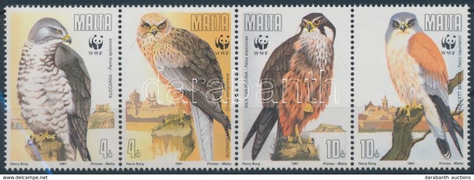 ** 1991 WWF Ragadozómadarak Négyescsík + 4 FDC Mi 864-867 - Other & Unclassified