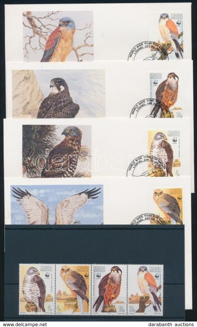 ** 1991 WWF: Sólymok Négyescsík Mi 864-867 + 4 FDC - Other & Unclassified