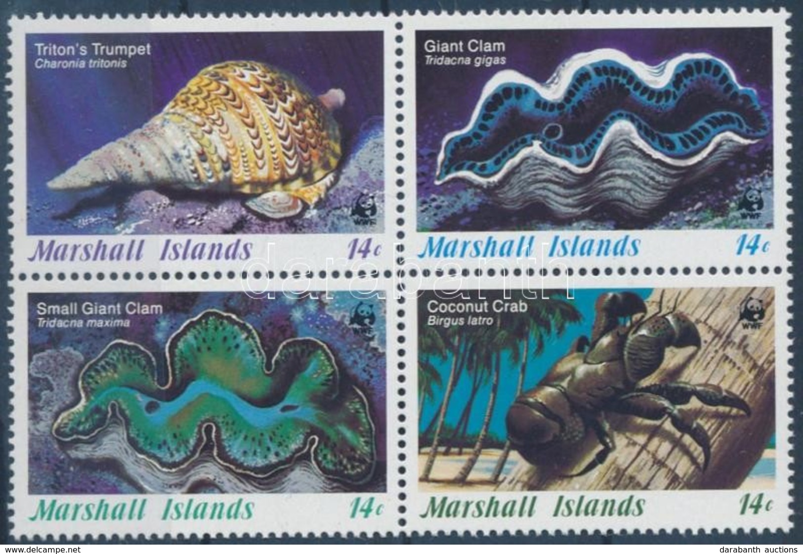 ** 1986 WWF Tengeri Kagylók és Csigák Négyestömb + 4 FDC Mi 73-76 - Other & Unclassified