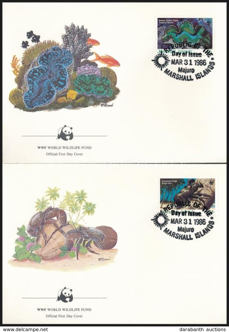 1986 WWF: Tengeri Csigák és Kagylók Sor 4 Db FDC-n Mi 73-76 - Other & Unclassified