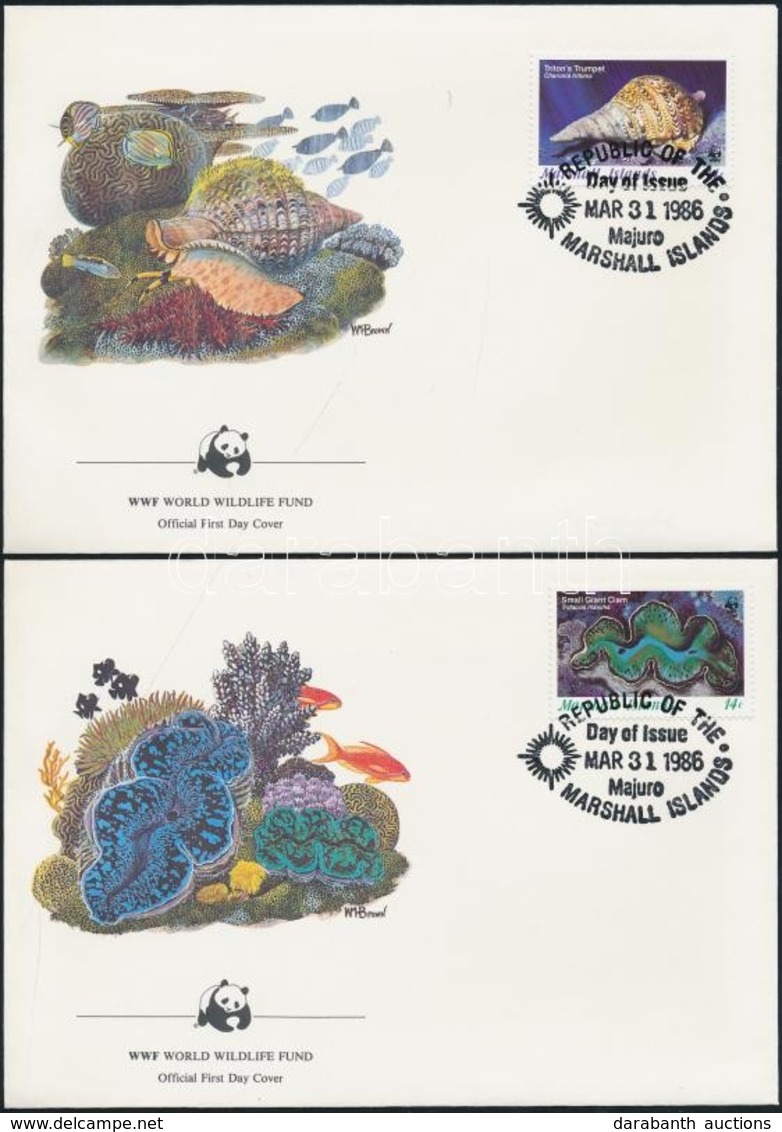 1986 WWF: Tengeri Csigák és Kagylók Sor Mi 73-76 4 Db FDC-n - Other & Unclassified