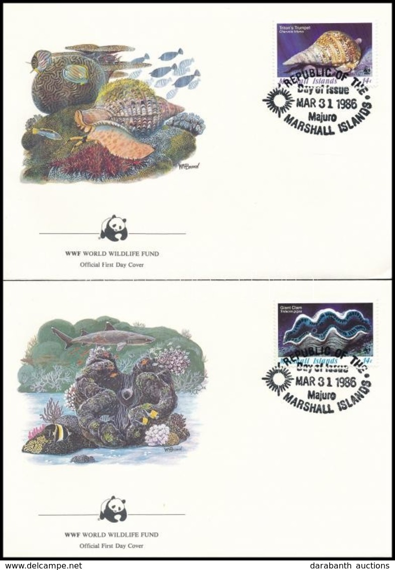 1986 WWF: Tengeri élőlények Sor  4 Db FDC-n Mi 73-76 - Other & Unclassified