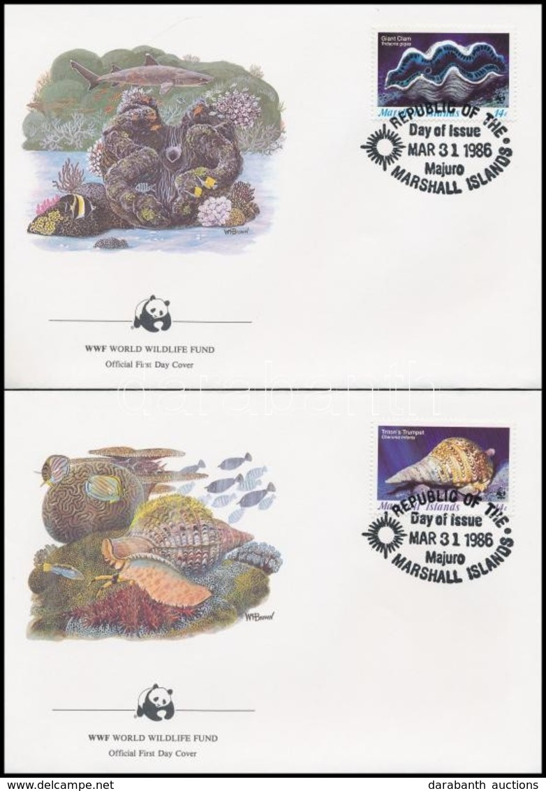 1986 WWF: Tengeri élőlények Sor Mi 73-76 4 Db FDC-n - Other & Unclassified