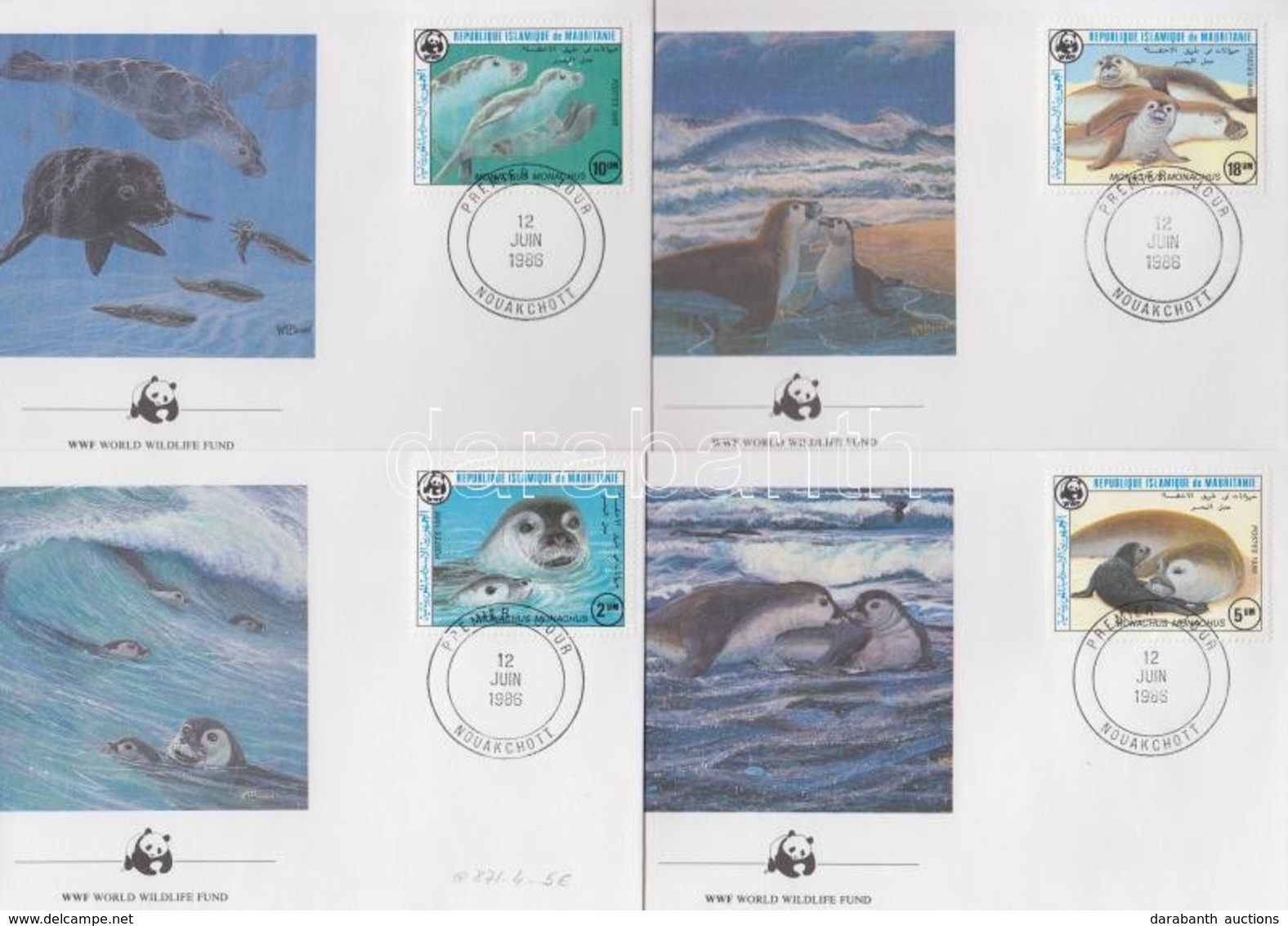 1986 WWF: Fóka Sor Mi 871-874 4 Db FDC-n - Other & Unclassified