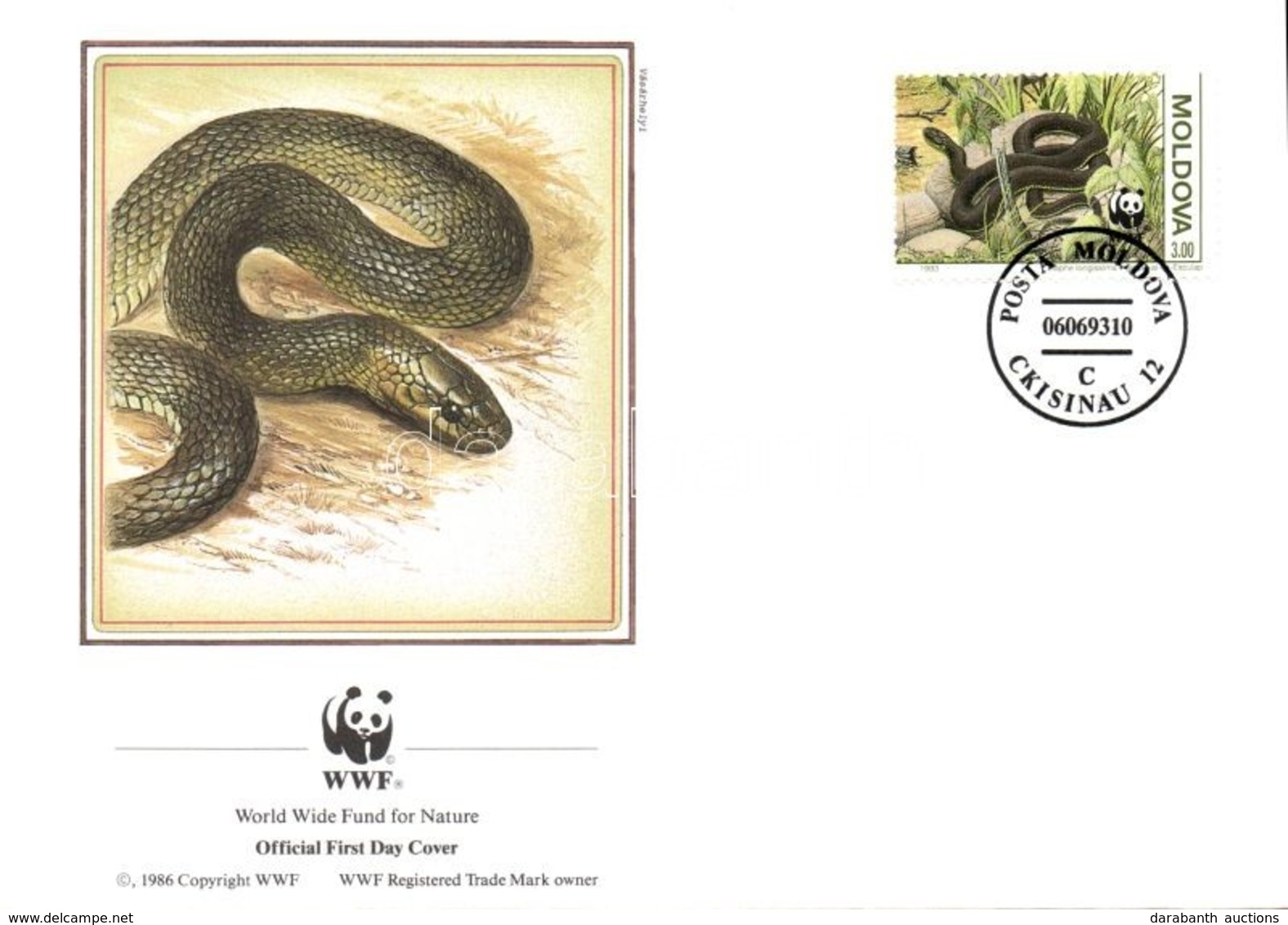 ** 1993 WWF Kígyók Négyestömb + 4 FDC Mi 50-53 - Other & Unclassified