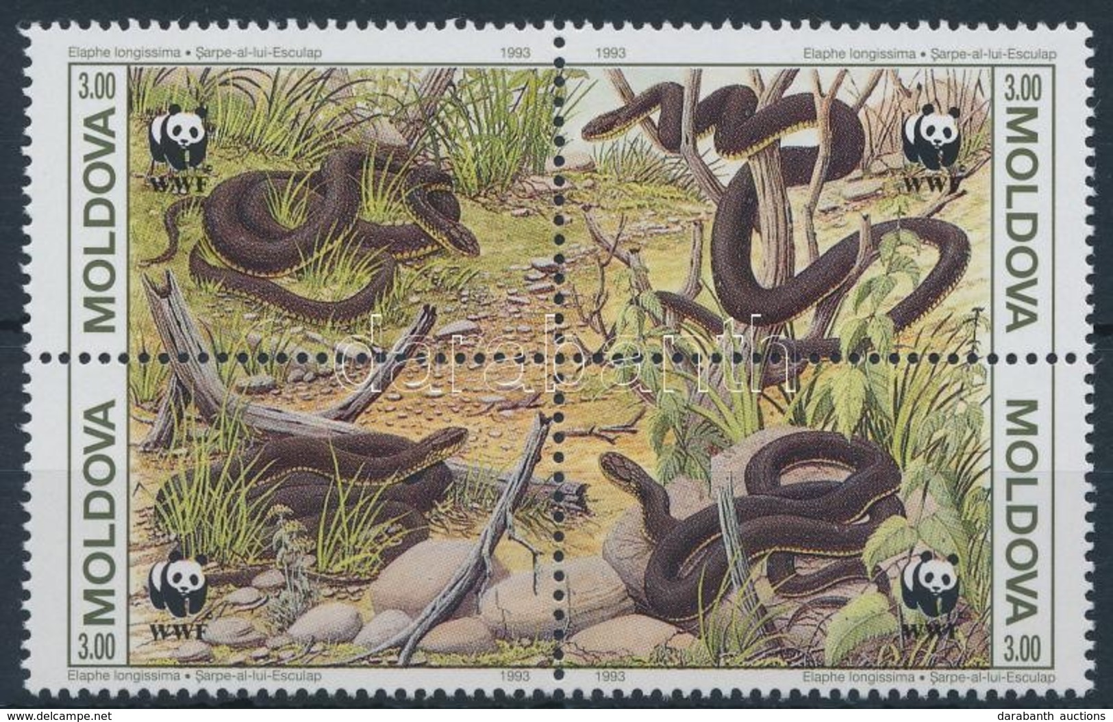 ** 1993 WWF: Kígyó Négyestömb Mi 50-53 + 4 Db FDC + 4 Db CM - Other & Unclassified