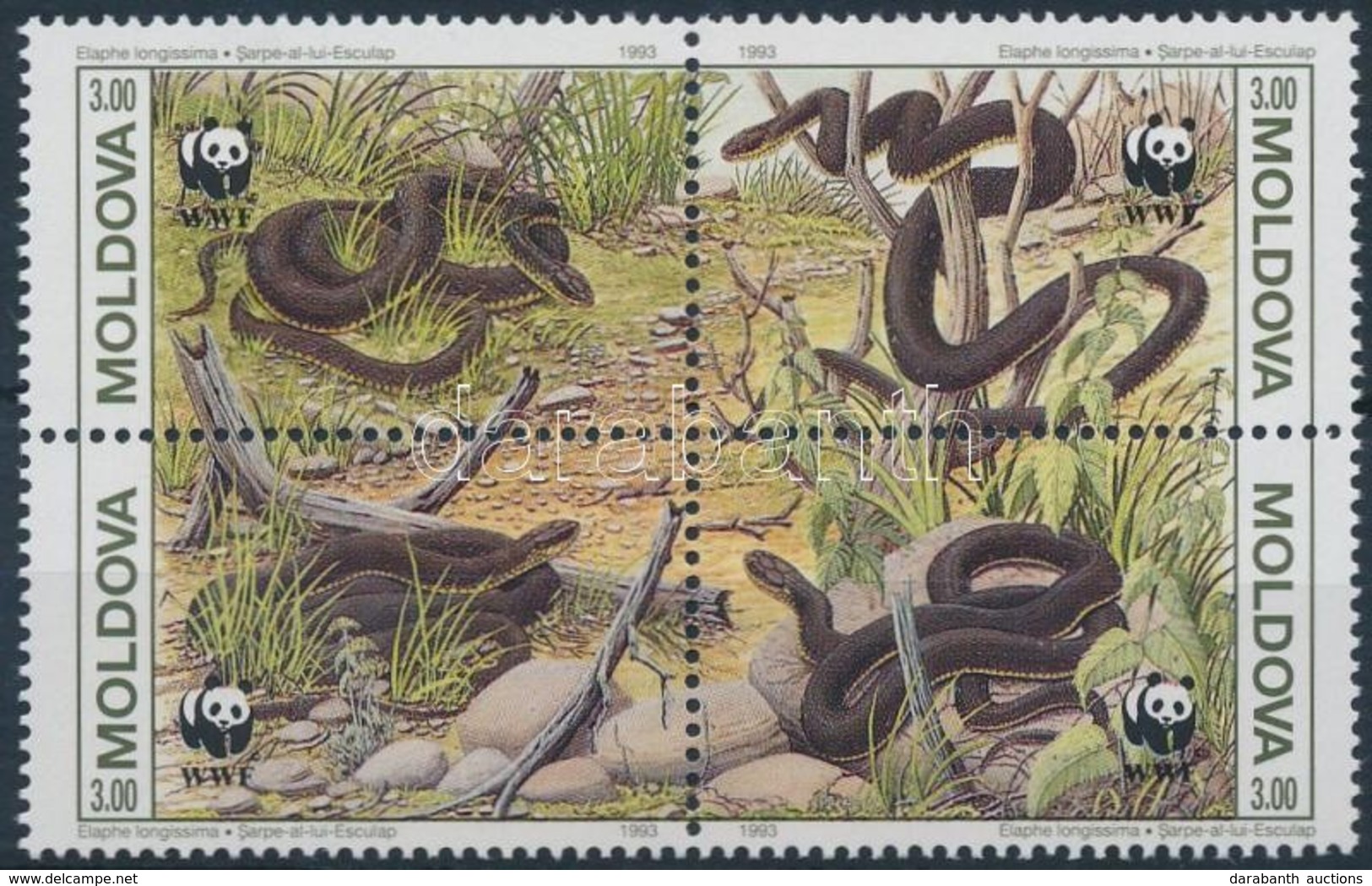 ** 1993 WWF: Kígyó Négyestömb Mi 50-53 + 4 FDC - Other & Unclassified