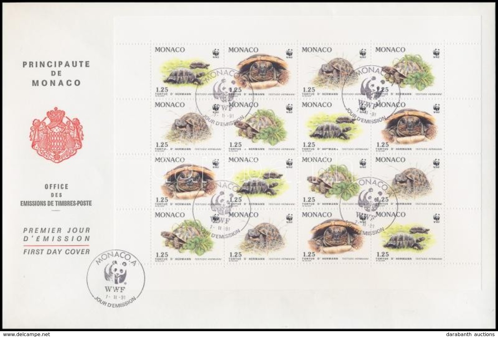 1991 WWF: Görög Teknős Kisív Mi 2046-2049 FDC-n - Other & Unclassified