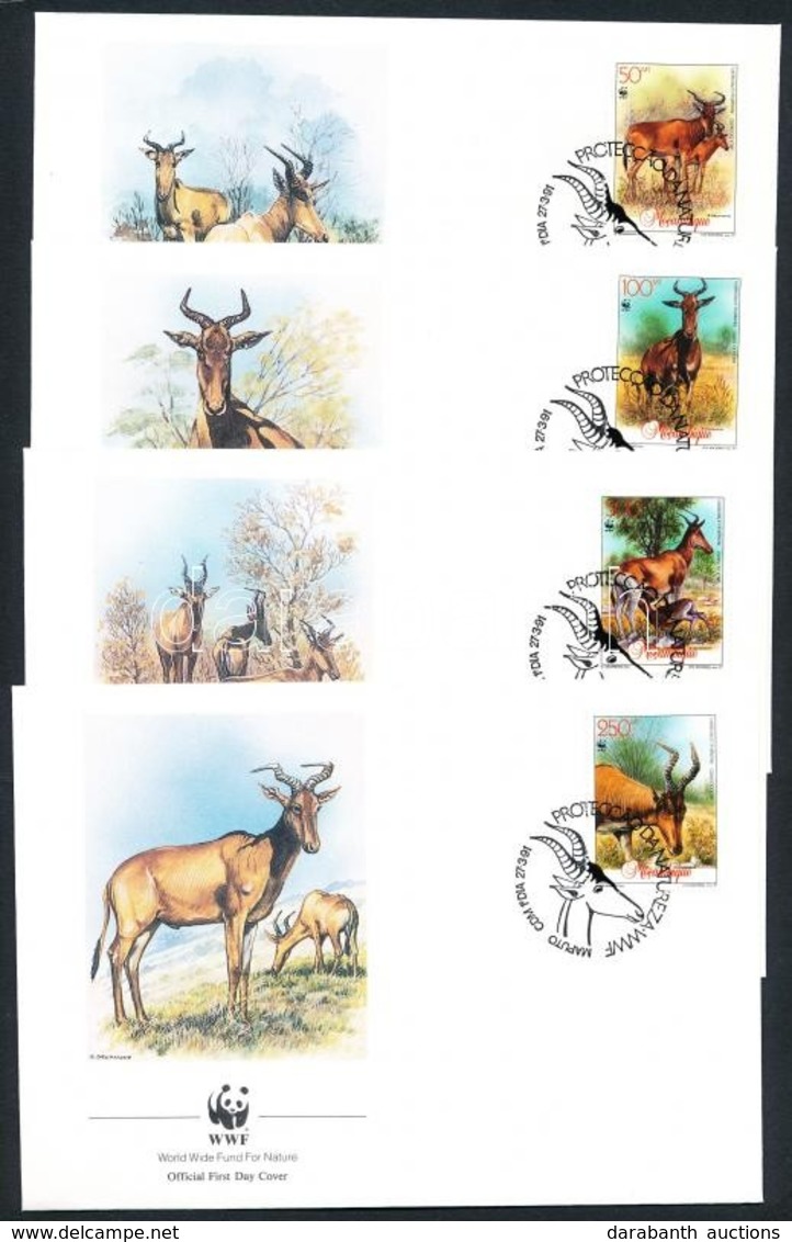 1991 WWF Vörös Tehénantilop Sor Mi 1231-1234 4 FDC - Other & Unclassified