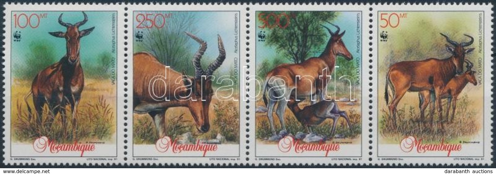 ** 1991 WWF: Antilopok Négyescsík Mi 1231-1234 + 4 Db FDC (gumihiba/gum Disturbance) - Other & Unclassified