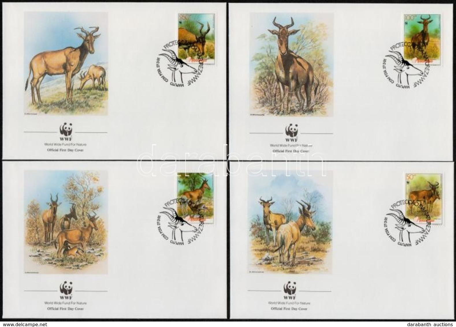 1991 WWF: Antilopok Sor 1231-1234 4 Db FDC-n - Other & Unclassified