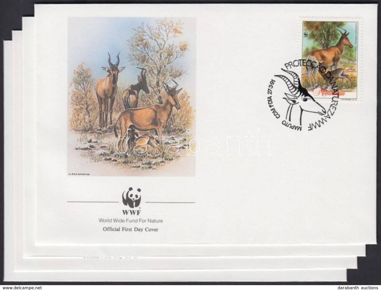 1991 WWF: Antilopok Sor Mi 1231-1234 4 FDC-n - Other & Unclassified