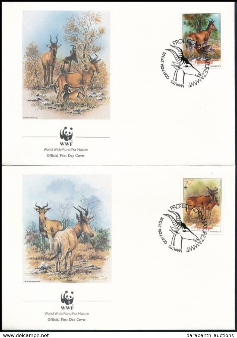 1991 WWF: Vörös Tehénantilop Sor Mi 1231-1234 4 Db FDC-n - Other & Unclassified