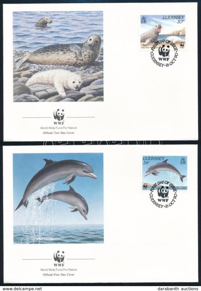 1990 WWF: Tengeri állatok Sor 4 Db FDC-n Mi 497-500 - Other & Unclassified