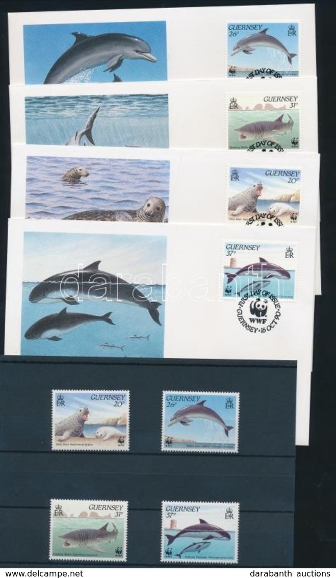 ** 1990 WWF: Tengeri állatok Sor Mi 497-500 + 4 FDC - Autres & Non Classés