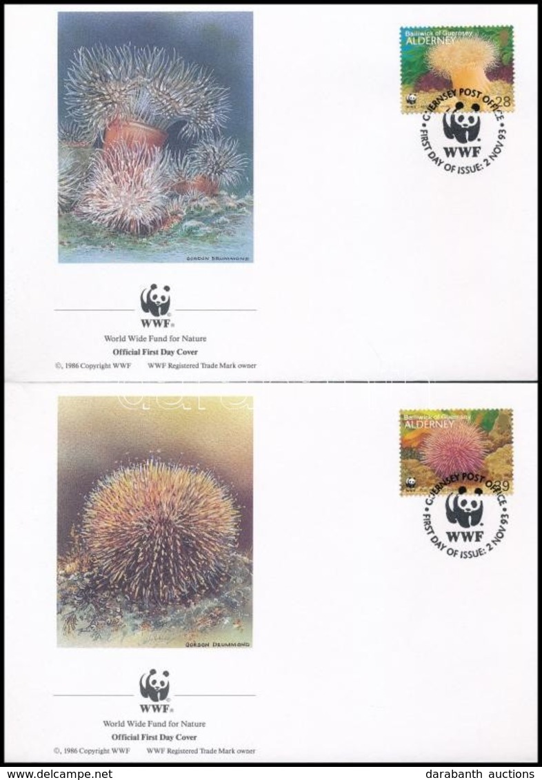 ** 1993 WWF: Tengeri állatok Sor 4 FDC-n + Négyescsík Mi 61-64 - Other & Unclassified