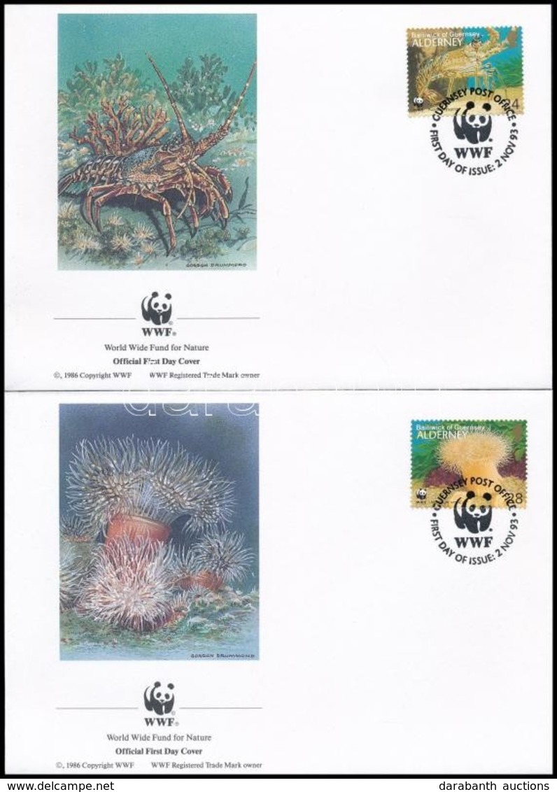 ** 1993 WWF: Tengeri állatok Sor 4 FDC-n + Négyescsík Mi 61-64 - Other & Unclassified