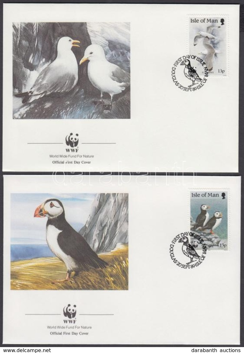 ** 1989 WWF Tengeri Madarak Négyescsík + Ugyanaz A Sor 4 FDC-n Mi 408-411 - Other & Unclassified