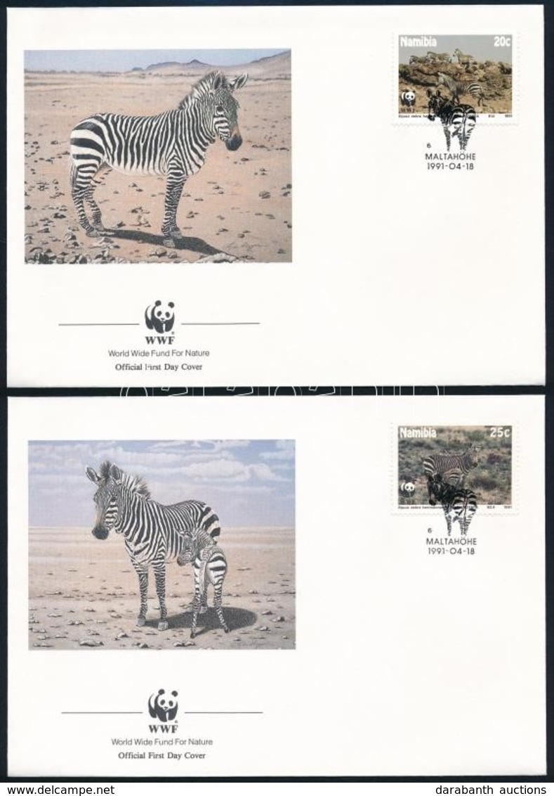 1991 WWF Zebra Sor 4 FDC-n Mi 702-705 - Other & Unclassified