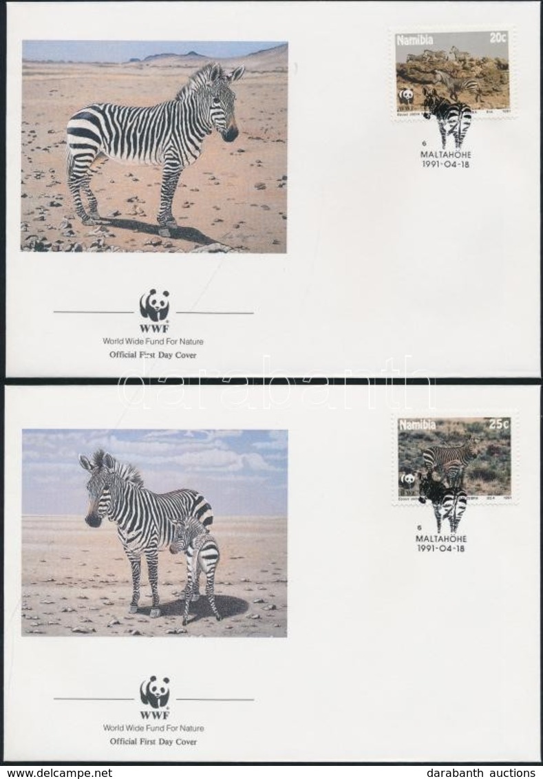 1991 WWF: Hartmann-hegyizebra Sor Mi 702-705 4 Db FDC-n - Other & Unclassified