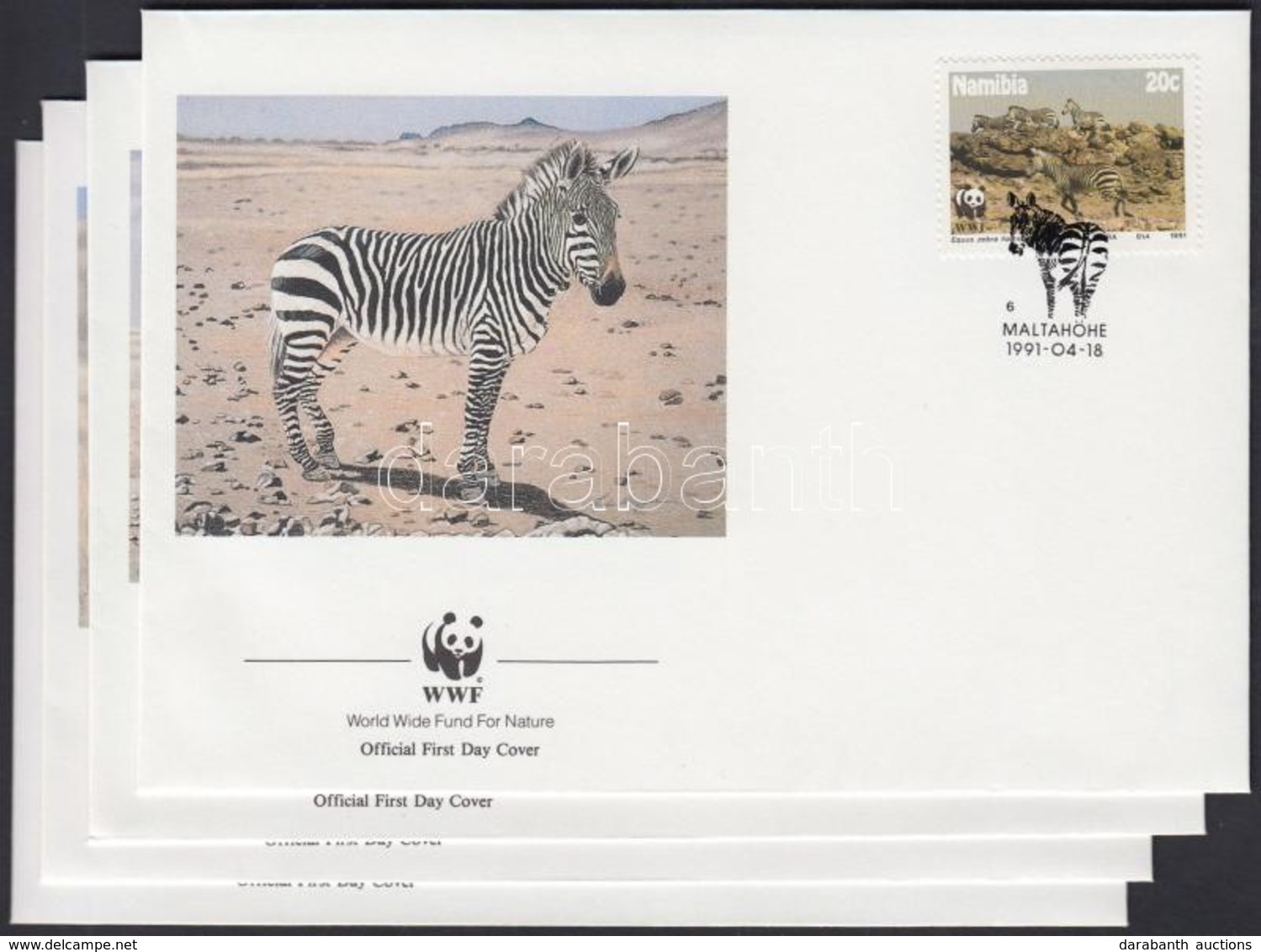 1991 WWF: Hegyi Zebra Sor Mi 702-705 4 Db FDC-n - Other & Unclassified