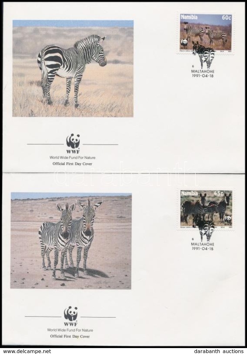 ** 1991 WWF: Zebra Sor 4 FDC-n + Sor Mi 702-705 - Other & Unclassified