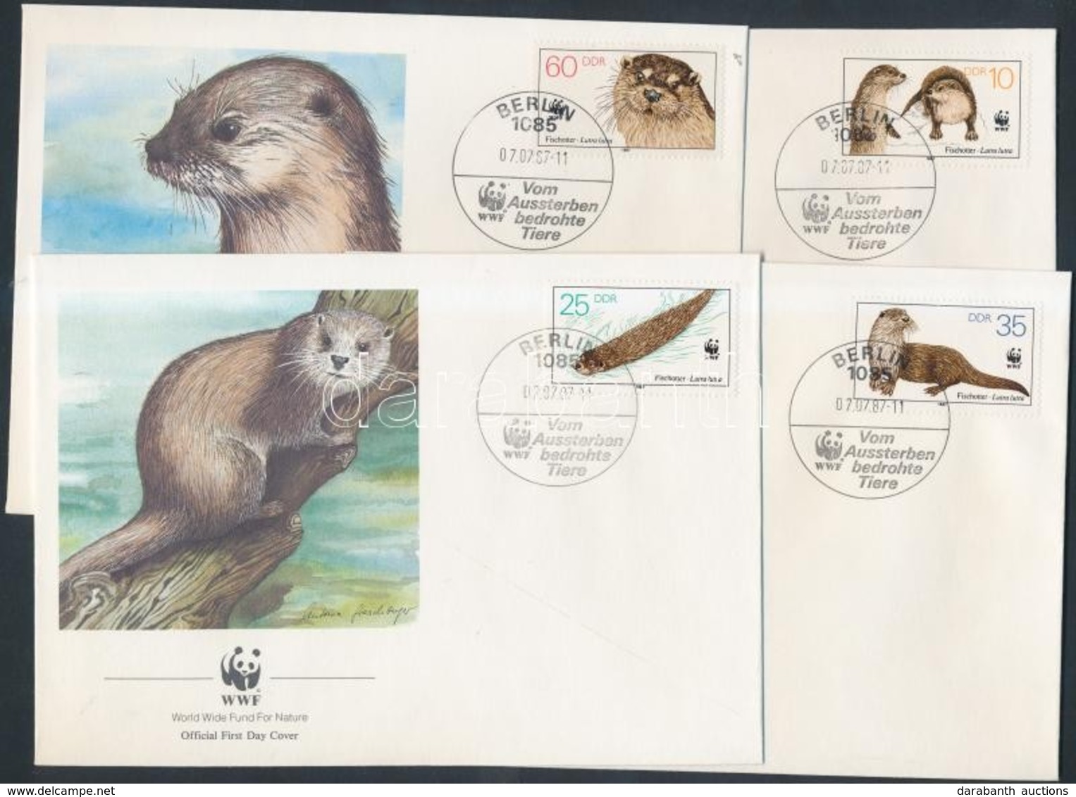 1987 WWF: Vidra Sor Mi 3107-3110 4 FDC-n - Other & Unclassified