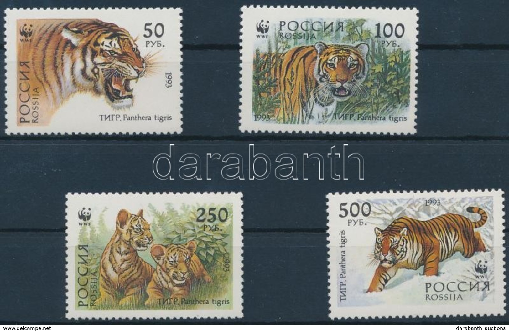 ** 1993 WWF Szibériai Tigris Sor + 4 FDC Mi 343-346 - Other & Unclassified