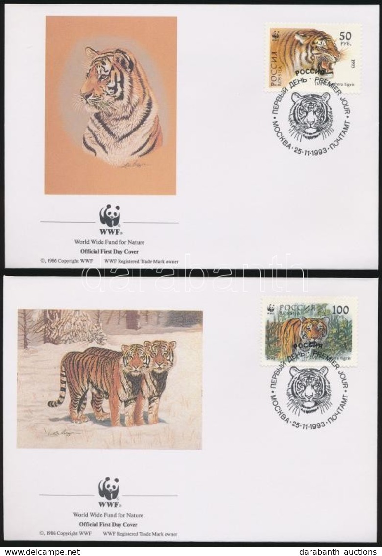 1993 WWF: Szibériai Tigris Sor 4 Db FDC-n Mi 343-346 - Otros & Sin Clasificación