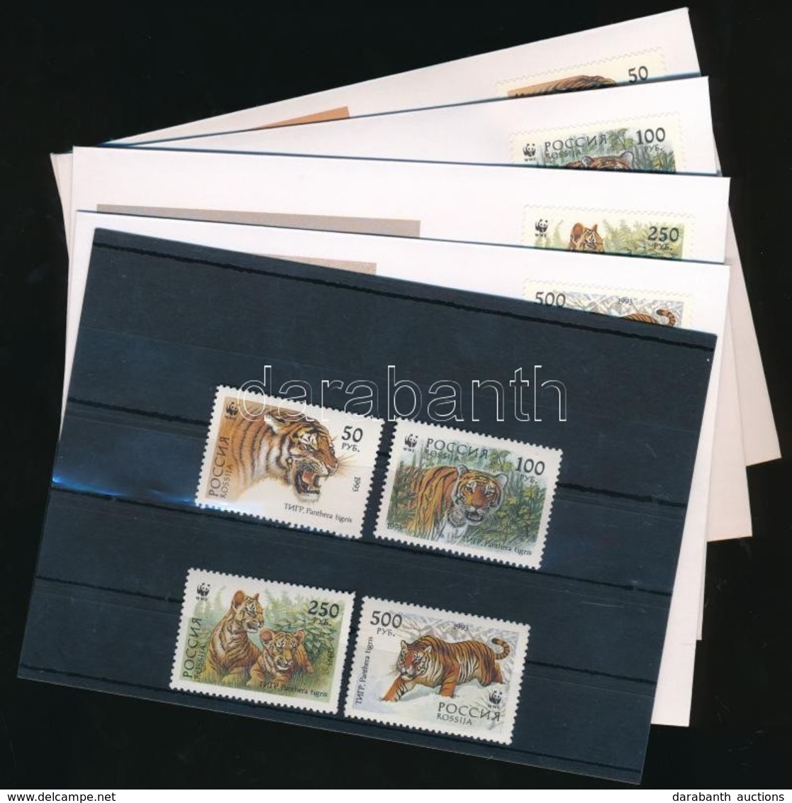 ** 1993 WWF: Tigrisek Sor Mi 343-346 + 4 Db FDC (gumihiba/gum Disturbance) - Other & Unclassified