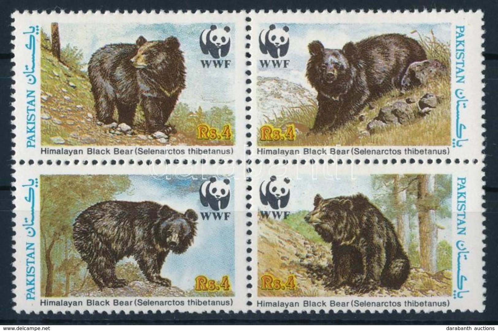 ** 1989 WWF, Ázsiai Fekete Medve Sor 4-es Tömbben Mi 759-762 - Other & Unclassified
