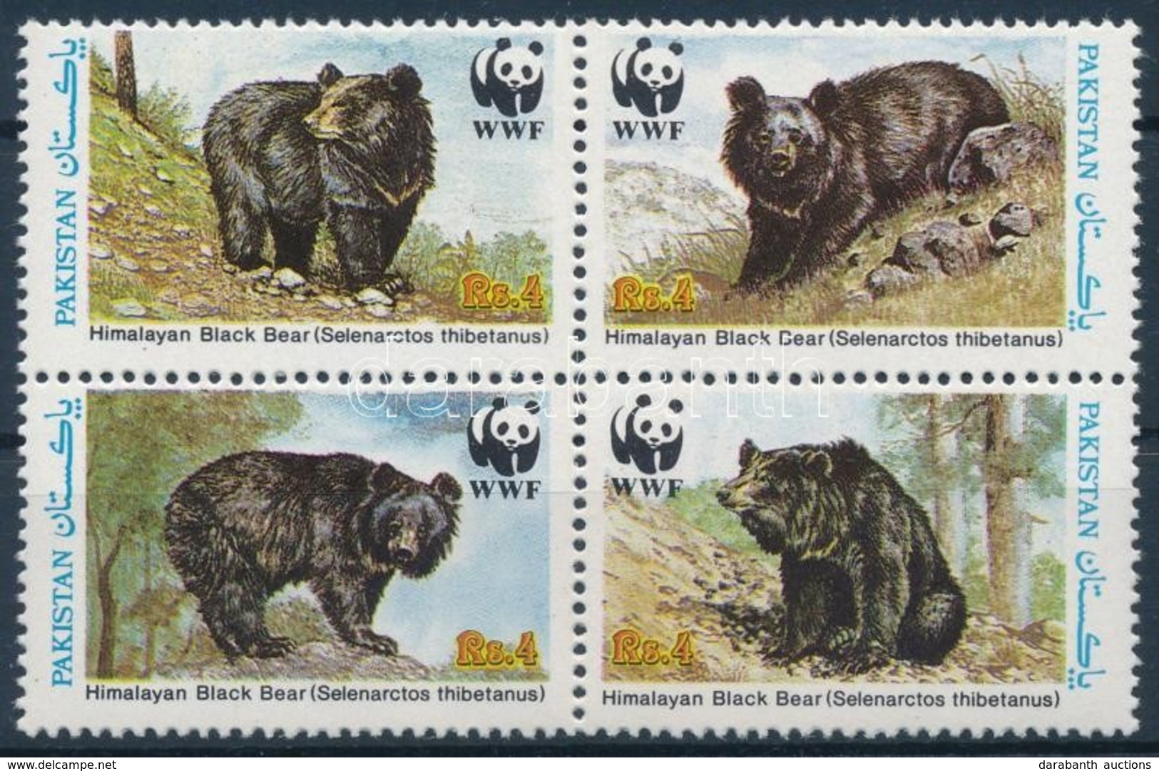 ** 1989 WWF: Örvös Medve Sor 4-es Tömbben Mi 759-762 - Autres & Non Classés
