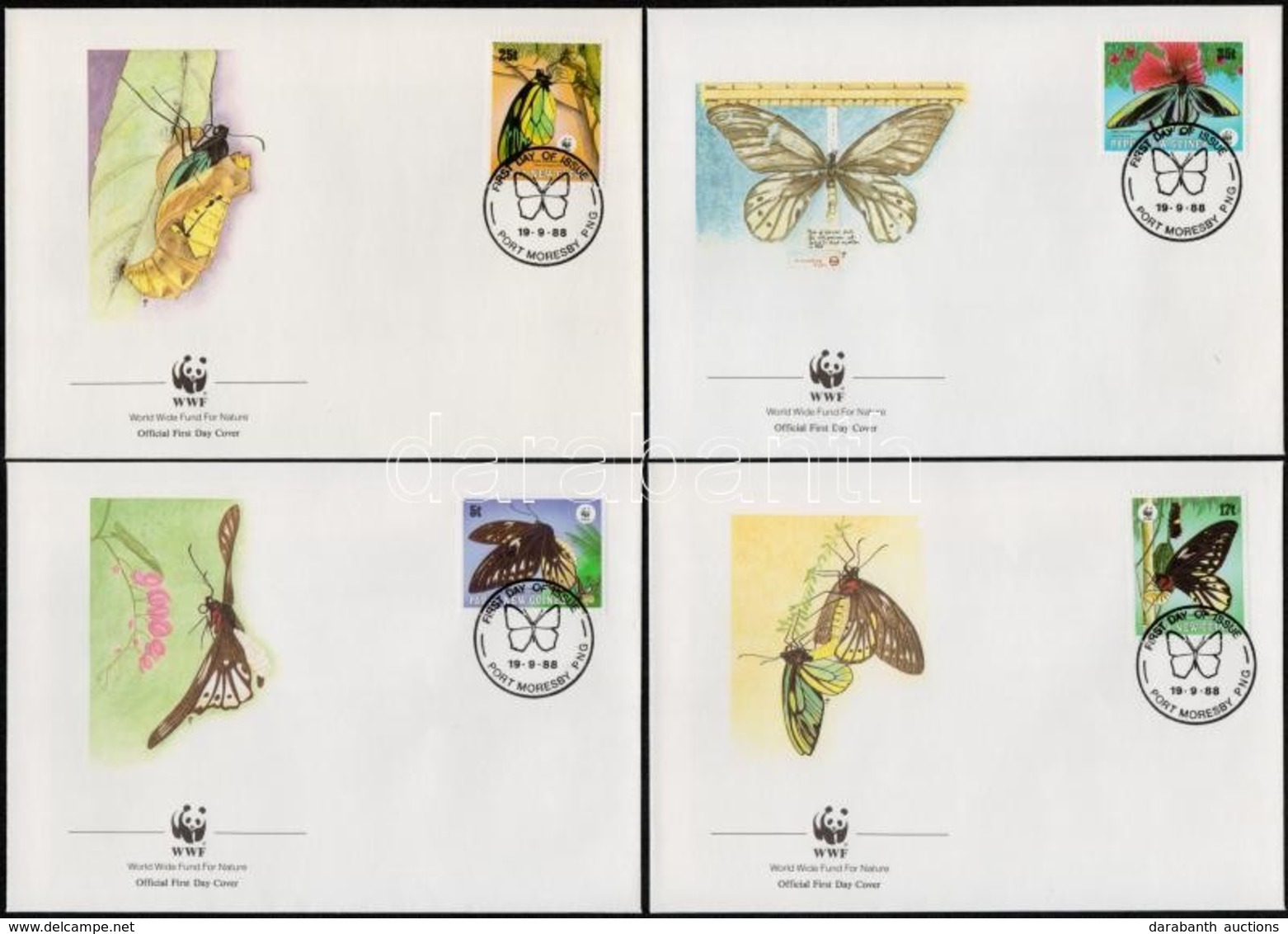 1988 WWF: Pillangó Sor 4 Db FDC-n Mi 574-577 - Other & Unclassified