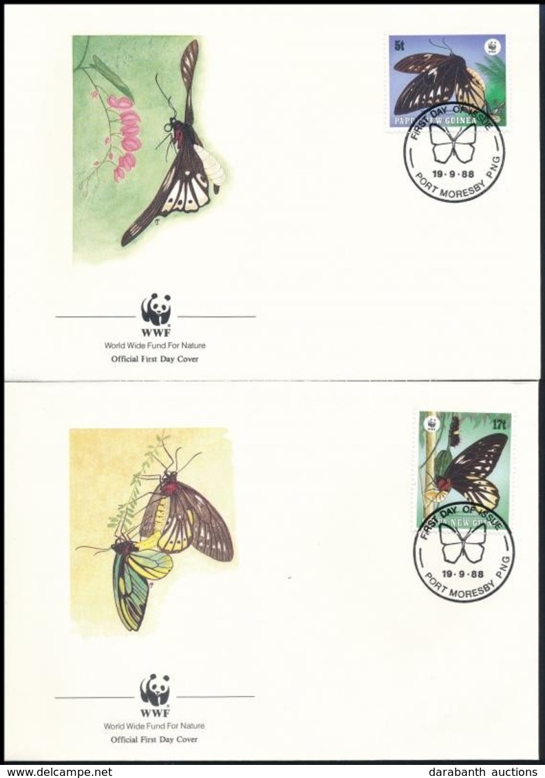 1988 WWF: Pillangó Sor Mi 574-577 4 Db CM-en - Other & Unclassified