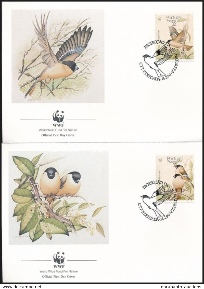 ** 1990 WWF: Madarak Sor 4 FDC-n + Négyescsík Mi 405-408 - Autres & Non Classés