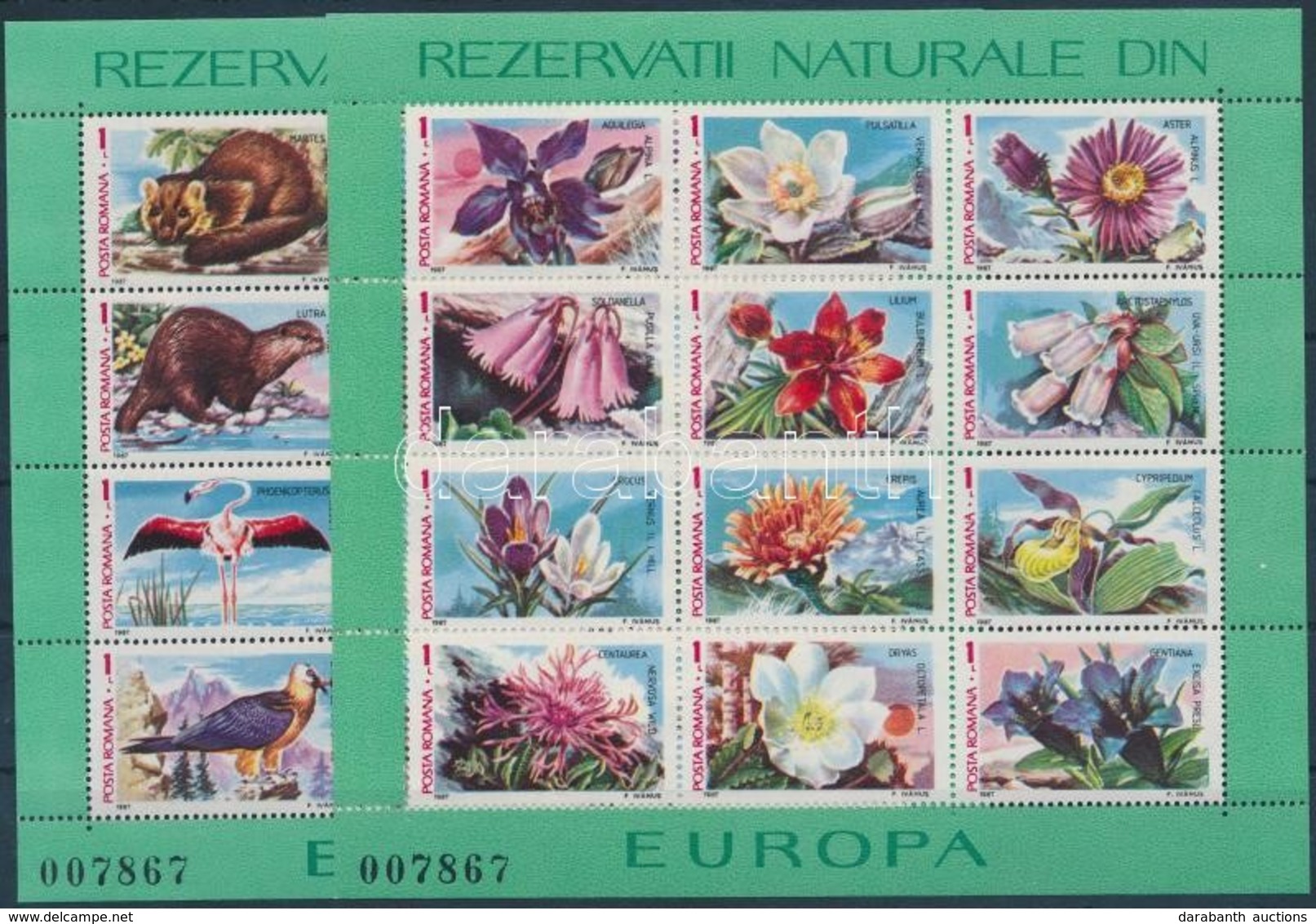 ** 1987 Állatok és Növények Az Európai Természetvédelmi Területekről Blokksor Mi 235-236 - Other & Unclassified