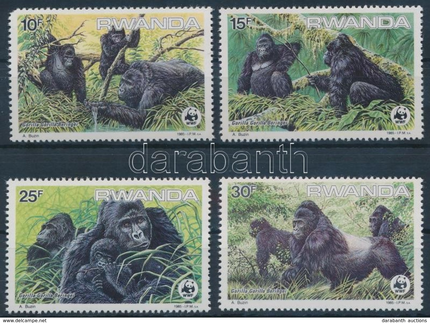 ** 1985 WWF: Gorillák Sor Mi 1292-1295 - Other & Unclassified