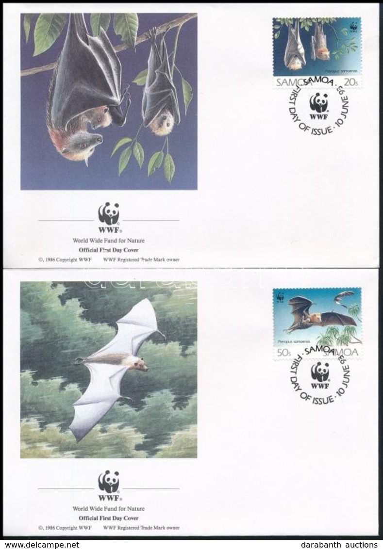 1993 WWF: Repülőkutyafélék Sor Mi 754-757 4 Db FDC-n - Other & Unclassified