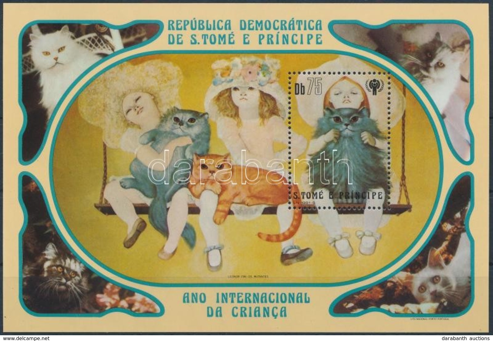 ** 1981 Gyermekek éve; Macska Festmény Blokk,
Year Of Children; Cat Painting Block
Mi 77 A - Other & Unclassified