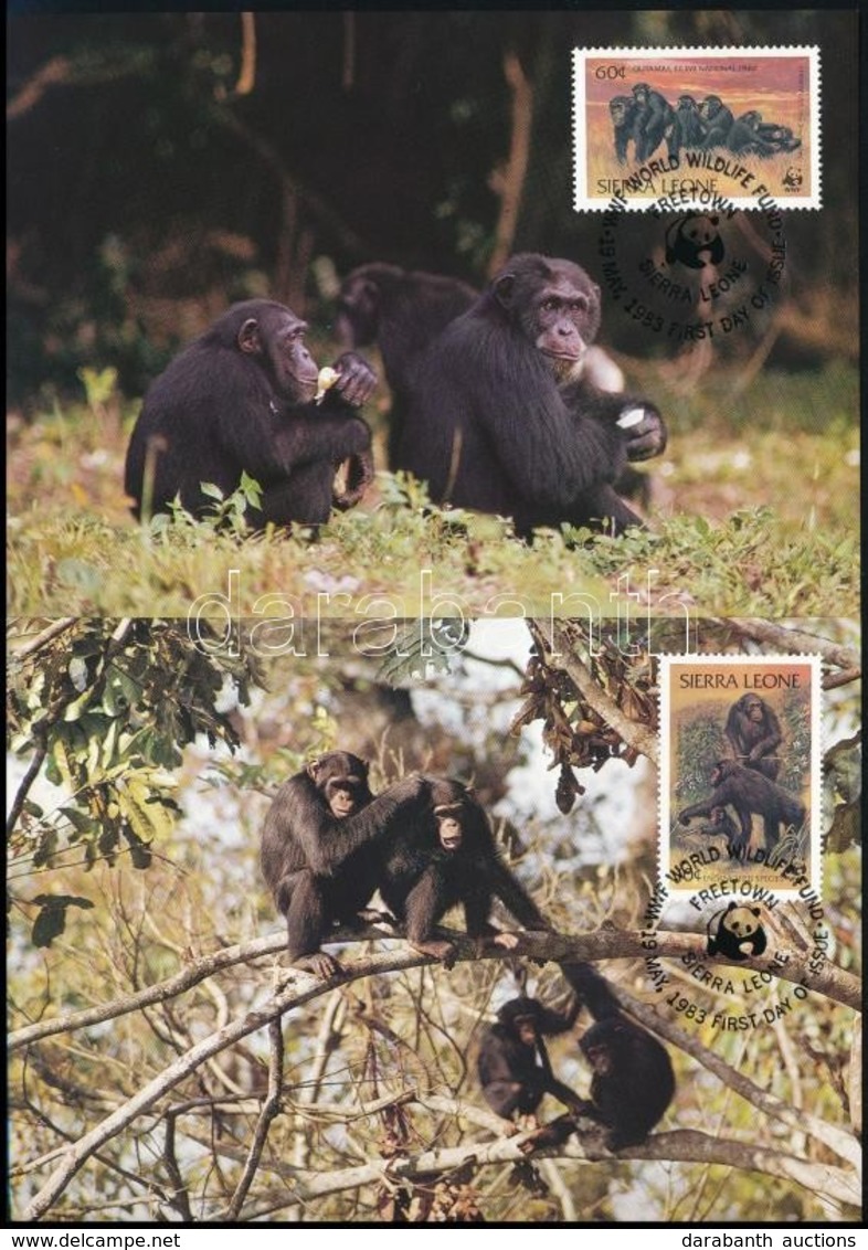 1983 WWF Csimpánzok Sor  4 Db CM-en Mi 713-716 - Other & Unclassified