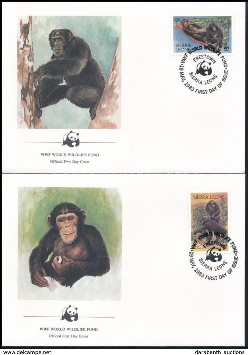 1983 WWF: Csimpánzok Sor 4 Db FDC-n Mi 713-716 - Other & Unclassified