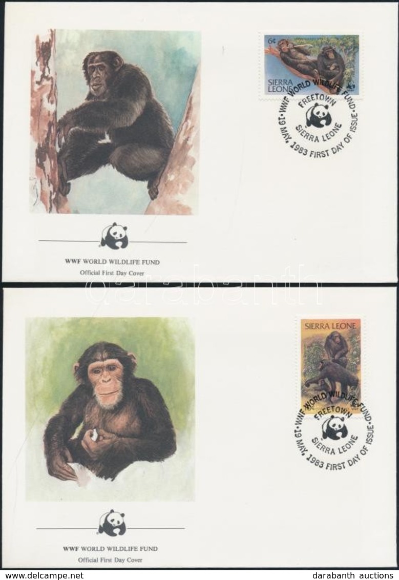 1983 WWF: Csimpánzok Sor Mi 713-716 4 Db FDC-n - Other & Unclassified