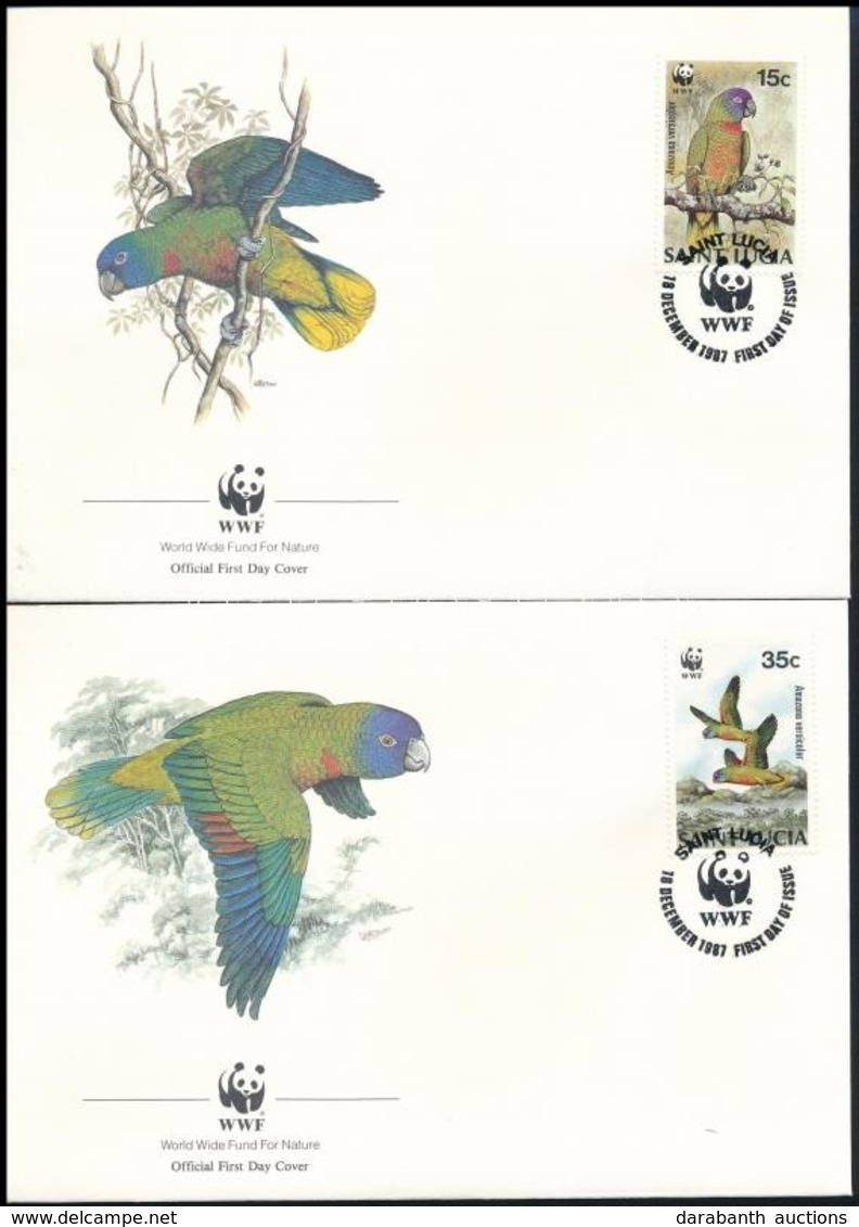 1987 WWF: Papagáj Sor 4 Db FDC-n Mi 909-912 - Other & Unclassified